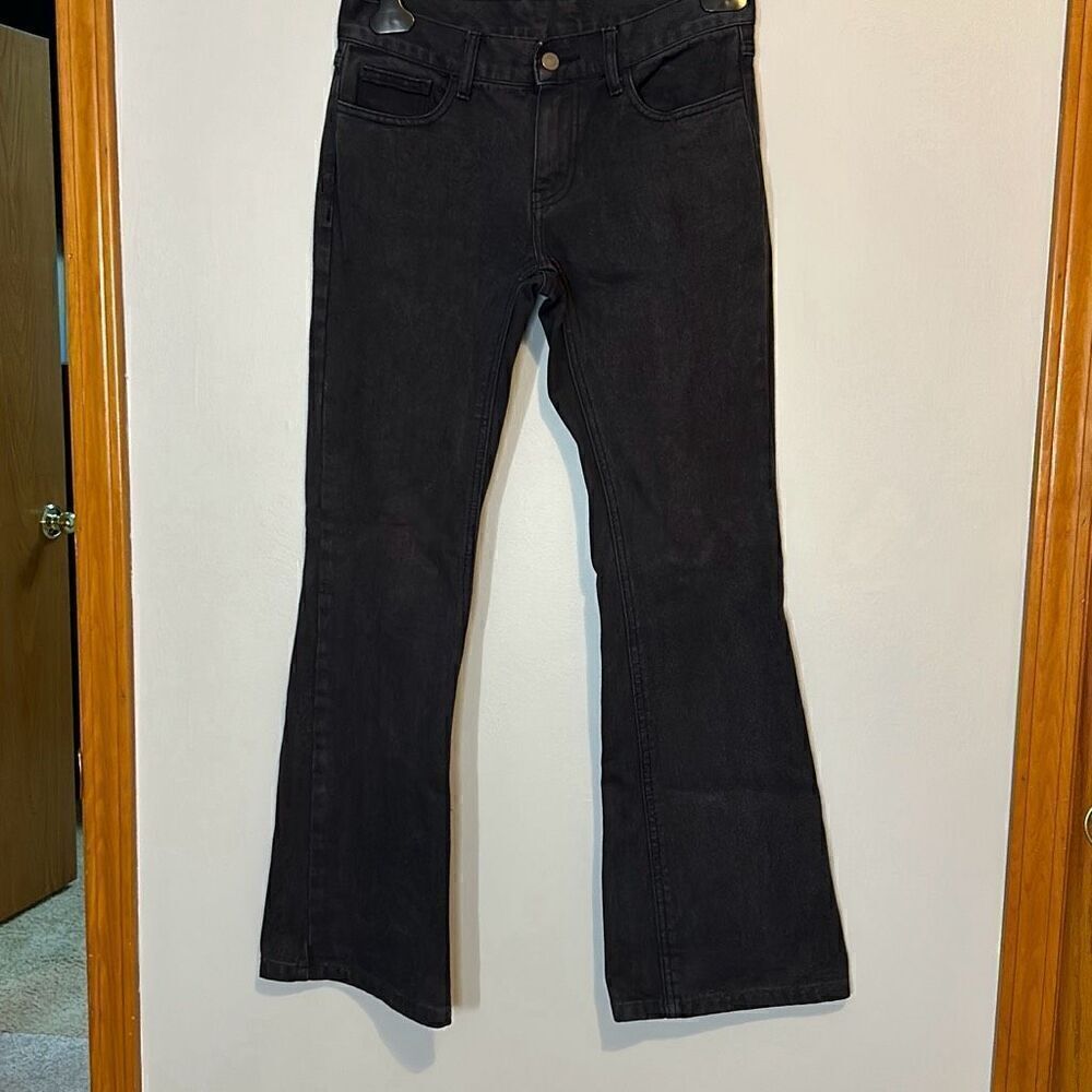 J Galt Black Flare Jeans Faded Denim grunge‎ skater y2k Size S